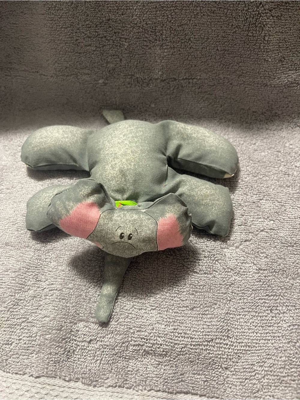 Plush Elephant Comfort Toy - Gray with Pink Accents